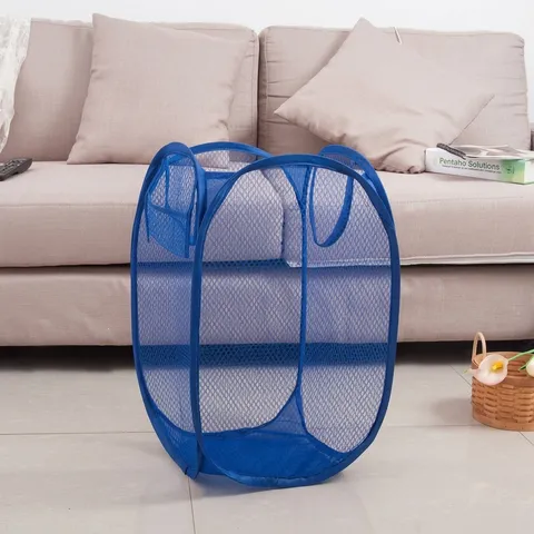 Foldable Mesh Laundry Basket Pop Up Laundry Hamper Portable Dirty Clothes Hamper With Handles For Dorm Bathroom Organization