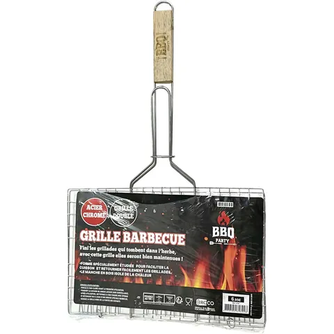 Stainless Steel BBQ Grilling Basket Folding Fish Vegetable Grilling Net With Wood Handle Detachable Grill Grate Grilling Clip For Outdoor Barbecue Party