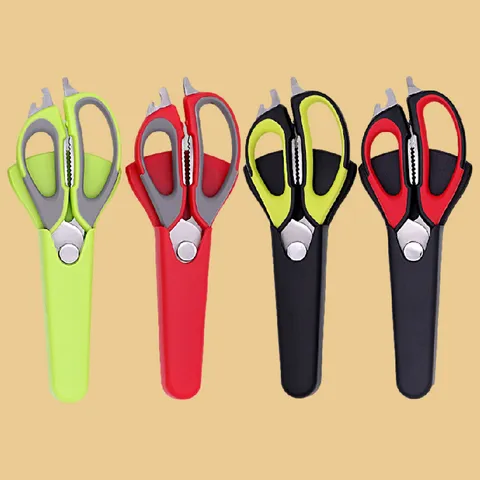 Stainless Steel Kitchen Shears Multi Functional Poultry Bone Scissors With Magnetic Protective Case Kitchen Tools