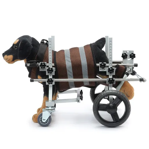 Verstellbarer 4-Rad Haustier Rollstuhl Für Behinderte Hunde Katzen Rehabilitation Gehhilfe Wagen Für Kleine Mittlere Tiere