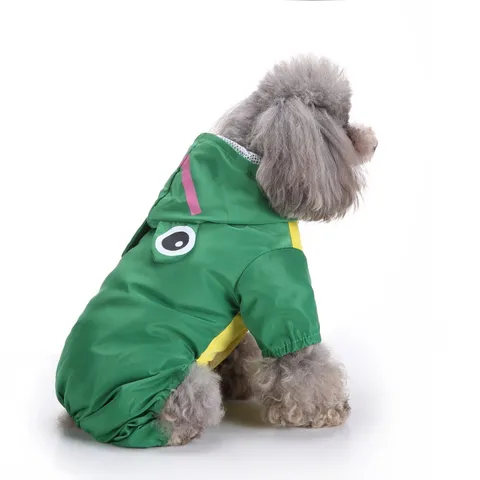 Imperméable pour Chien Léger Séchage Rapide Quatre Pattes Veste de Pluie pour Animaux de Compagnie Avec Capuche Bande Réfléchissante Vêtements Mignons
