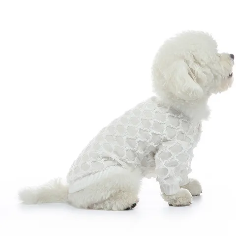 Ademende Zomer Huisdier Hondenkleding Maas Opengewerkt Doorschijnend Shirt Voor Kleine Honden Katten Puppy Knoopsluiting Tweebenig Vest Casual Top
