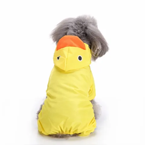 Imperméable pour Chien Léger Séchage Rapide Quatre Pattes Veste de Pluie pour Animaux de Compagnie Avec Capuche Bande Réfléchissante Vêtements Mignons