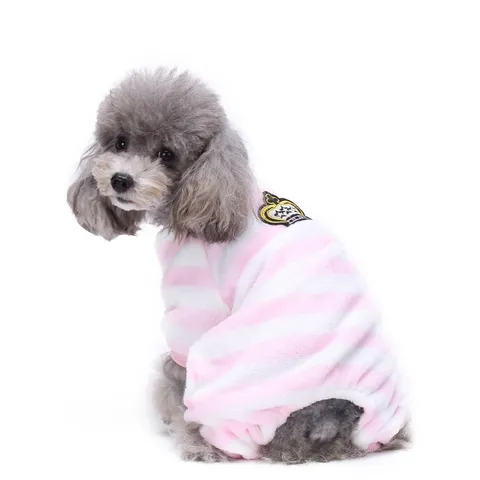 Soft Plush Pet Dog Pajamas Warm Four-Legged Fleece Clothes For Small Medium Dogs Warm Cozy Jumpsuit Loungewear Pattern Printed Apparel