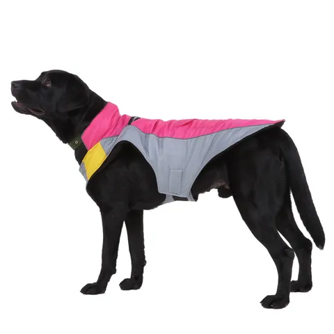 Large Dog Winter Warm Jacket Windproof Cold Weather Dog Coat Vest With Reflective Safety Strips Adjustable Pet Apparel