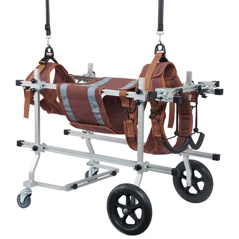 Adjustable Four Wheel Pet Wheelchair For Disabled Dogs Rehabilitation Mobility Cart Aluminum Alloy Medium Large Dogs Walker