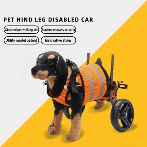 Adjustable Pet Dog Wheelchair For Disabled Back Legs Rehabilitation Walker Lightweight Aluminum Cart For Mobility Small Medium Dogs