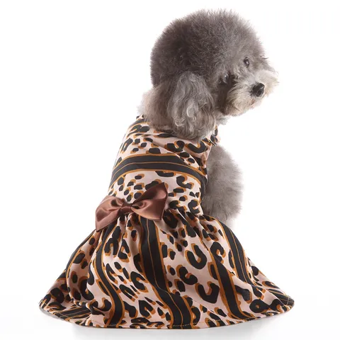 Pet Dog Summer Dress Cute Heart Print Bowknot Princess Dress Breathable Mesh Tutu Skirt For Small Dogs Puppies Apparel
