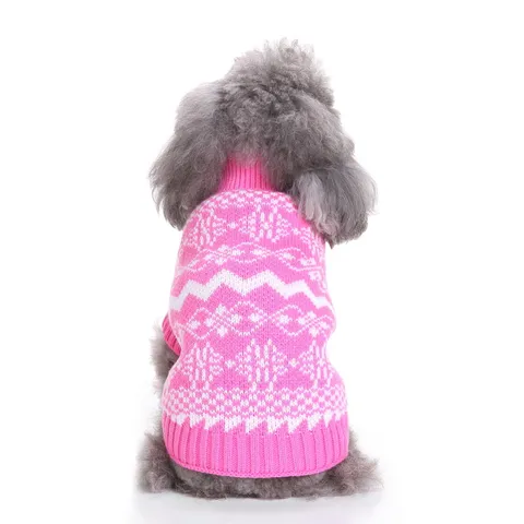 Pet Sweater Warm Knit Winter Dog Clothes Classic Retro Geometric Snowflake Pullover For Small And Medium Dogs Pet Apparel