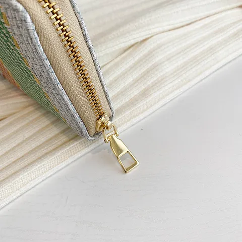 Pochette da Donna in Pelle PU di Grande Capacità Stile Coreano Leopardata a Quadri Intrecciata Portafoglio per Cellulare Moda