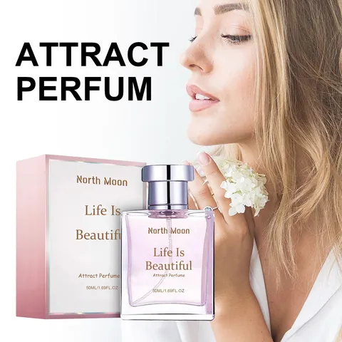 North Moon Life Is Beautiful Parfum Élégant pour Femmes Parfum Floral Frais Longue Durée Flacon en Verre 50ml Cadeau
