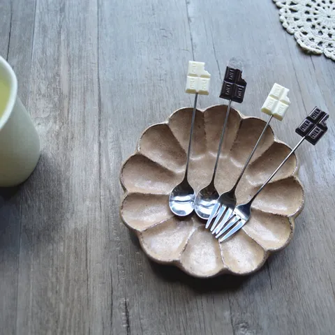 Creative Cute Chocolate Stainless Steel Fruit Fork Spoon Stirring Rod Coffee Spoon Gift Tableware