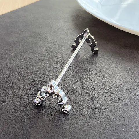 Stainless Steel Carved Chopstick Rest Cutlery Holder Silver European Style Floral Pattern Tableware Support For Home Hotel Banquet
