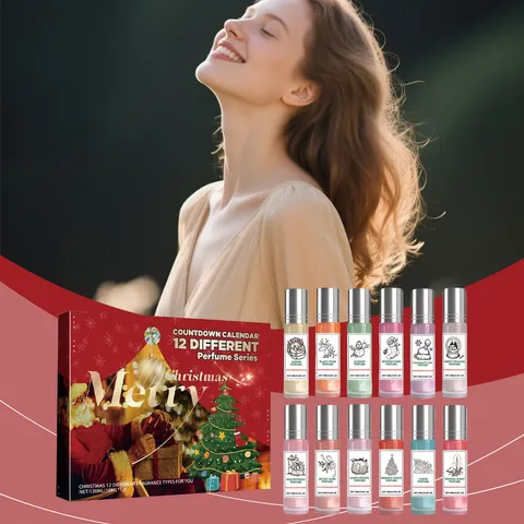 Christmas Countdown Perfume Collection Diverse Floral Fruity Scents Glass Fragrance Bottles Holiday Surprise Box For Women