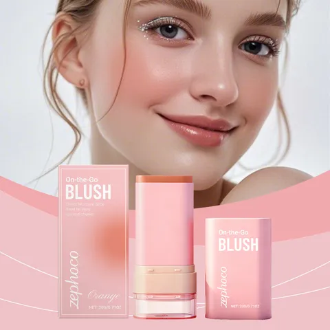 Zephoco Orange Blush Stick Crema Δύο σε Ένα Ενυδατικό Πολλαπλών Χρήσεων Για Μάτια Χείλη Μάγουλα Ελαφρύ Φυσικό Μακιγιάζ