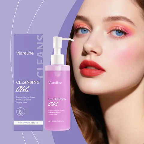 Viareline Cleansing Oil For Face Gentle Deep Pore Cleaning Makeup Remover Skin Refreshing Non Greasy Nourishing Skincare