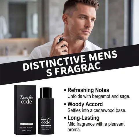 Ανδρικό Eau De Toilette Με Άρωμα Κέδρου Μεγάλης Διάρκειας Φυσικό Μινιμαλιστικό Μαύρο Μπουκάλι Για Καθημερινά Ραντεβού