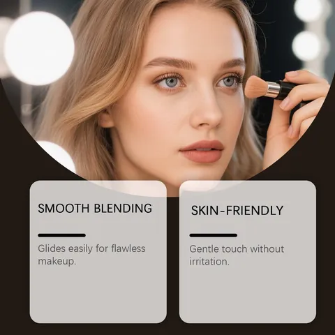 Professional Foundation Brush With Soft Fiber Bristles Crescent Angled Slanted Head Makeup Tool For Blending Seamless Face Finish Women Accessories