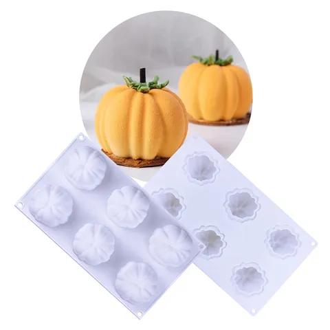 Halloween Kürbis Silikonform Für Mousse Kuchen Backen DIY Duftkerze Aroma Wachs Gipsform 6 Kavitäten Küche Backwerkzeug