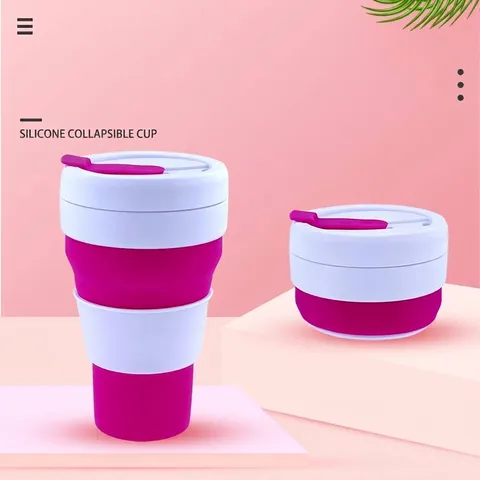 Tazza da Caffè Pieghevole in Silicone Portatile da 16 once Bottiglia d'acqua da Viaggio Riutilizzabile Senza BPA