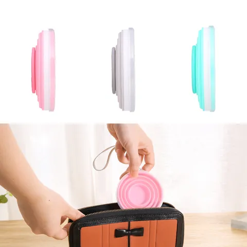 Portable Foldable Silicone Water Cup Travel Pocket Cup Leakproof Collapsible Sports Mug For Outdoor Camping Hiking Drinking Cup