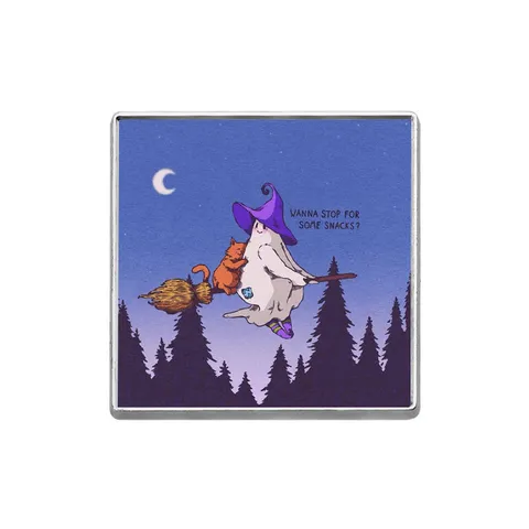 Halloween Ghost Witch Hat Cat Metal Brooch Pin Zinc Alloy Enamel Badge Cartoon Illustration Round Square Jewelry Accessory For Party