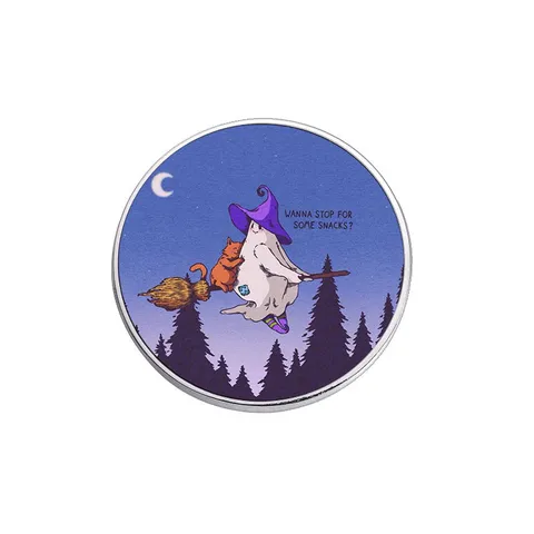 Halloween Ghost Witch Hat Cat Metal Brooch Pin Zinc Alloy Enamel Badge Cartoon Illustration Round Square Jewelry Accessory For Party