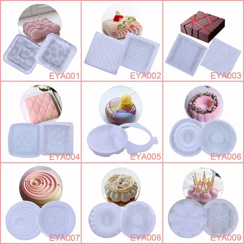 Silicone Cake Mold French 3D Heart Shaped Mousse Baking Mold DIY Pastry Dessert Steamed Cake Pan Kitchen Bakeware