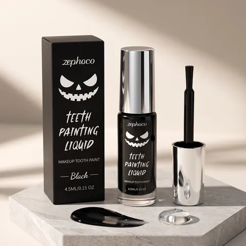 Schwarze Zahnmalfarbe Temporäre Wasserdichte Zahnfarbe Für Halloween Festival Party Makeup Cosplay Neuheit