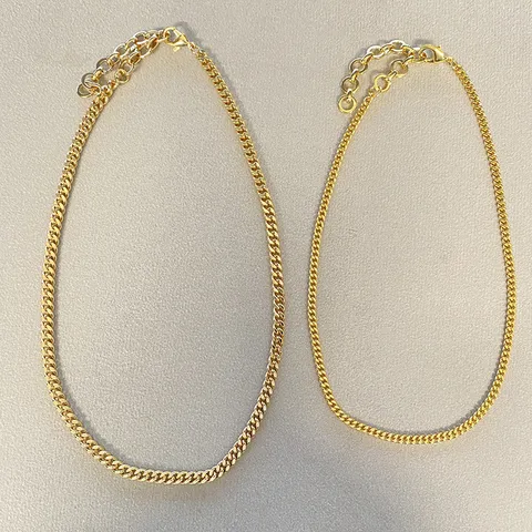 Vintage 18K vergoldete Panzerkette Halskette für Herren Damen Minimalistischer Hochwertiger Modeschmuck Choker Zubehör