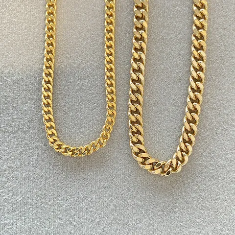 Vintage 18K vergoldete Panzerkette Halskette für Herren Damen Minimalistischer Hochwertiger Modeschmuck Choker Zubehör