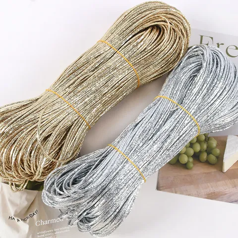 Cordón de Cuero PU Láser 2mm Textura Agrietada Cuerda Trenzada Para DIY Collar Colgante Llavero Material de Joyería Hecha a Mano
