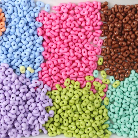 Acrylic Peanut Shaped Candy Color Loose Beads DIY Jewelry Making Material For Bracelet Necklace Craft Accessories Multicolor