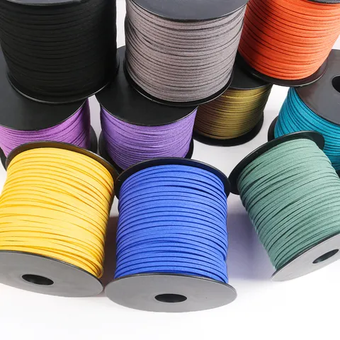 Faux Suede Cord Flat Velvet Leather Thread For DIY Jewelry Making Bracelet Necklace Gift Box Packaging Decoration