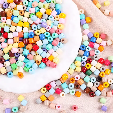 Multicolor Glass Barrel Beads Jade-Like Spacer Beads Loose Beads For DIY Bracelet Jewelry Making Accessories