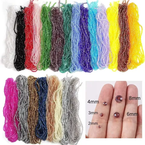 Faceted Glass Abacus Beads Colorful Crystal Rondelle Loose Beads For DIY Jewelry Making Bracelet Necklace Craft Accessories