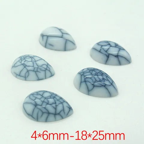 Perles en Vrac Imitation Turquoise Flatback en Forme de Goutte d'Eau Résine Acrylique Motif Craquelé pour Accessoires de Bijoux DIY