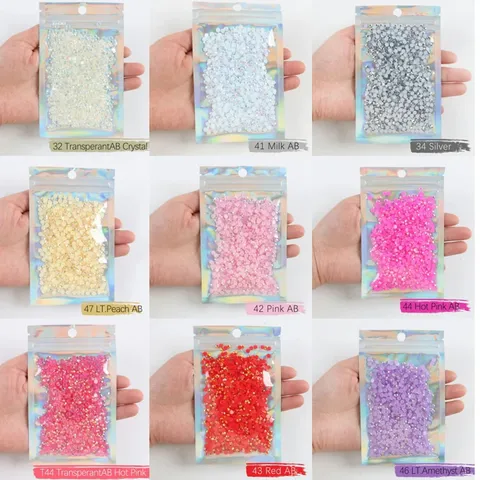 Bunte Harz Flachrücken Strasssteine Mix Größe Glänzende Edelsteine Für Nagelkunst Handyhülle DIY Handwerk Dekoration