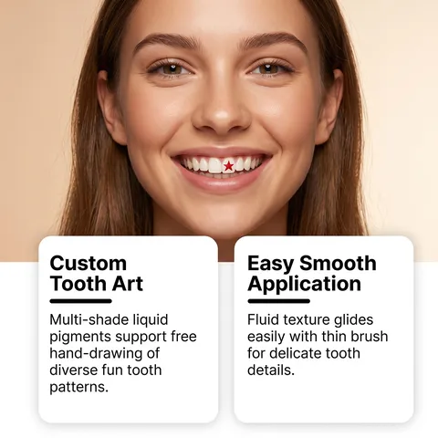 Zephoco Red Tooth Painting Liquid Safe Waterproof Instant Smile Tooth Paint Makeup For Party Stage Cosplay