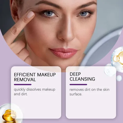 OUHOE Aceite Limpiador de Semilla de Uva Desmaquillante Facial Suave Limpieza Profunda de Poros Aceite Hidratante Piel