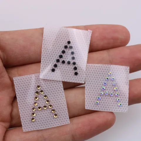 DIY Alphabet Letter Rhinestone Hot Fix Patches Sparkling Crystal Iron On Patches For Clothing Garment Accessories