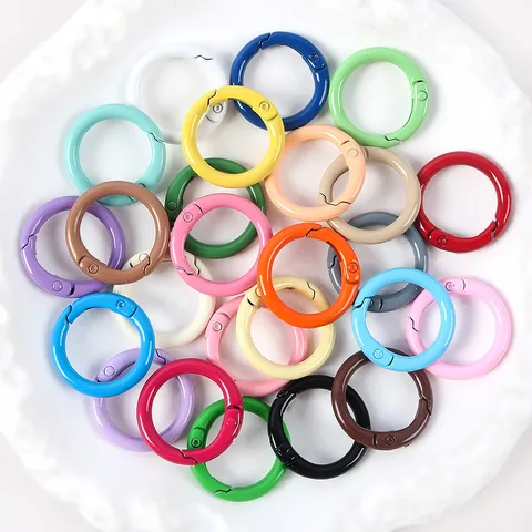 Anillos de Resorte Abiertos Coloridos Mosquetón de Metal Accesorios de Joyería DIY Anillos O de Aleación para Bolsos Llaveros