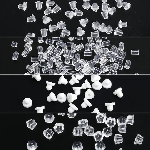 DIY Silikon Ohrringruecken Transparente Plastik Kugel Ohrruecken Weiche Kissen Ohrring Funde Schmuckherstellung Zubehoer