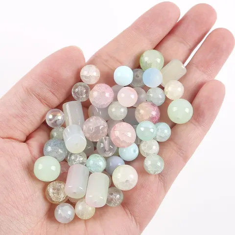 Mixed Glass Beads Kit Bohemian Round Loose Spacer Beads For DIY Necklace Bracelet Jewelry Making Accessories Bulk Beads Pack