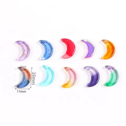 Irisierende Mond Glasperlen Magische Halbmond Anhänger Für DIY Armband Halskette Herstellung Schmuckzubehör Handwerk