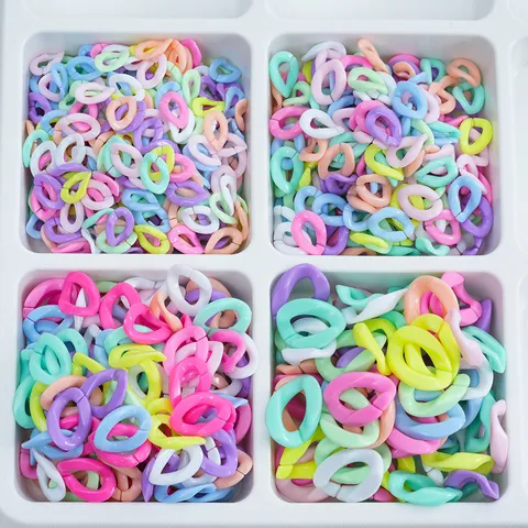 Acrylic Open Jump Rings Link Chain DIY Jewelry Making Findings Colorful Plastic Resin Accessories For Bag Keychain