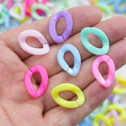Acrylic Open Jump Rings Link Chain DIY Jewelry Making Findings Colorful Plastic Resin Accessories For Bag Keychain