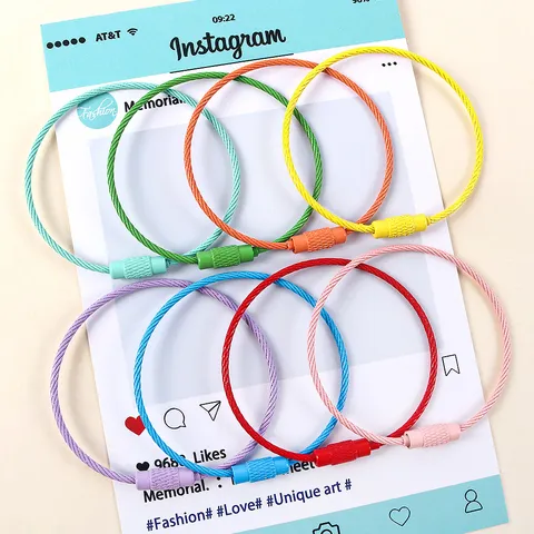 Colorful Painted Steel Wire Ring DIY Keychain Accessories Metal Key Ring Multifunctional Wire Loop For Craft Making