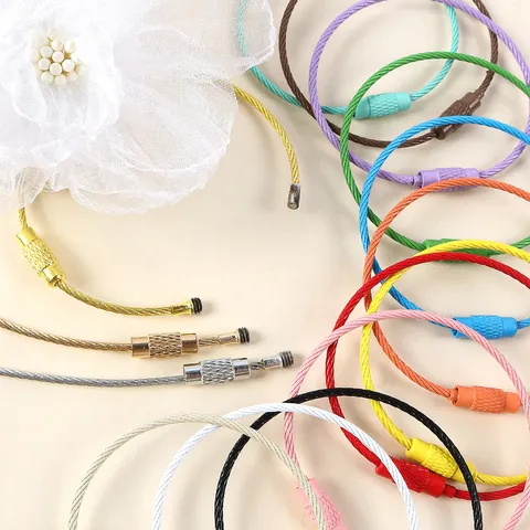 Colorful Painted Steel Wire Ring DIY Keychain Accessories Metal Key Ring Multifunctional Wire Loop For Craft Making