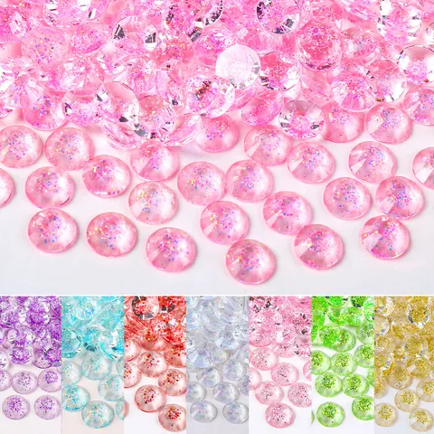Iridescent Starry Resin Rhinestones Colorful Ice Translucent Galaxy DIY Nail Art Phone Case Filler Craft Beads Bulk Pack